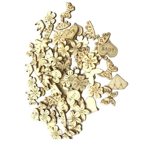 150pcs Crown Wooden Cutouts