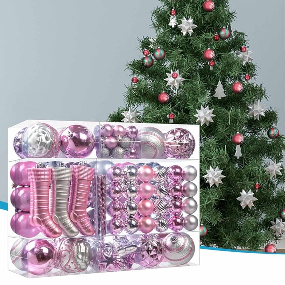 150pcs Electroplated Christmas Ball Ornaments – Shatterproof Tree Decorations – Holiday Baubles Set for Xmas Tree, Wreath, Garland, Party & Gift Use