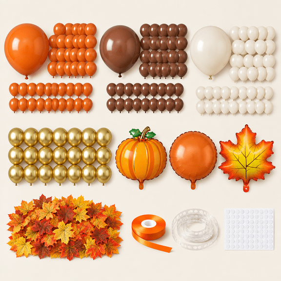 150pcs Fall Balloon Arch Kit Thanksgiving Balloon Arch Pumkin Balloons