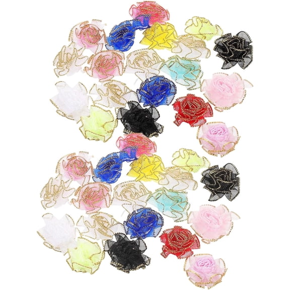 150pcs Faux Flower Heads 3D Mesh Carnation Applique