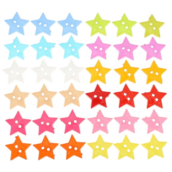 150pcs Creative Five Pointed Star Buttons Resin Color Buttons Set