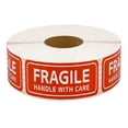 thumbnail image 1 of 150pcs Fragile Label Stickers Handle with Care Shipping Moving Stickers (Red), 1 of 6