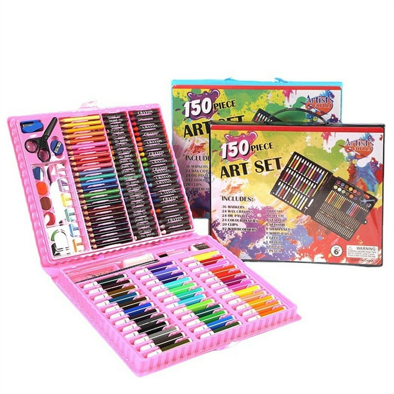 150pcs Kids Art Supplies, Portable Painting & Drawing Art Kit for Kids With  Oil Pastels, Crayons, Colored Pencils, Watercolor Pens Art Set for Girls  Boys Teens -Birthday, Chirstmas, New Year Gift 