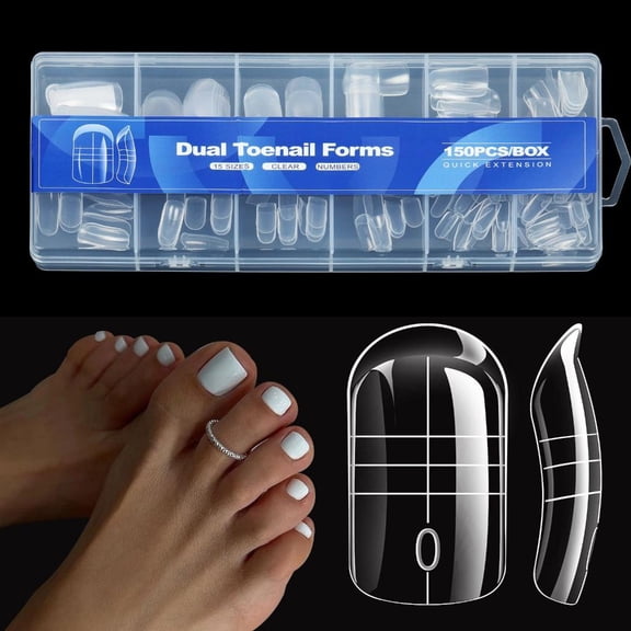 150pcs Rapid Nail Lengthening Forms With Scales For Gel And Toe Nail Tips
