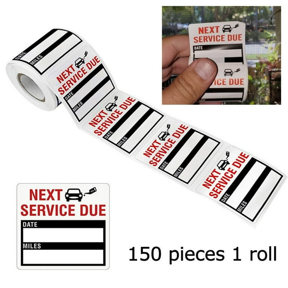 150pcs/roll Oil Change/Service Reminder Stickers Window Sticker Adhesive Labels Car Sticker Clear Windo Lite Sticker Pack