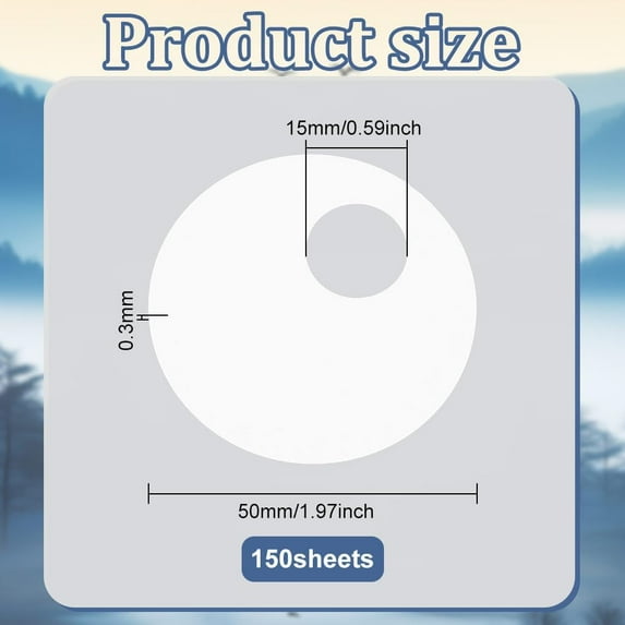 150sheets Paper Wine Glass Flat Round Marker White 5x0.03cm Inner Diameter: 1.5cm