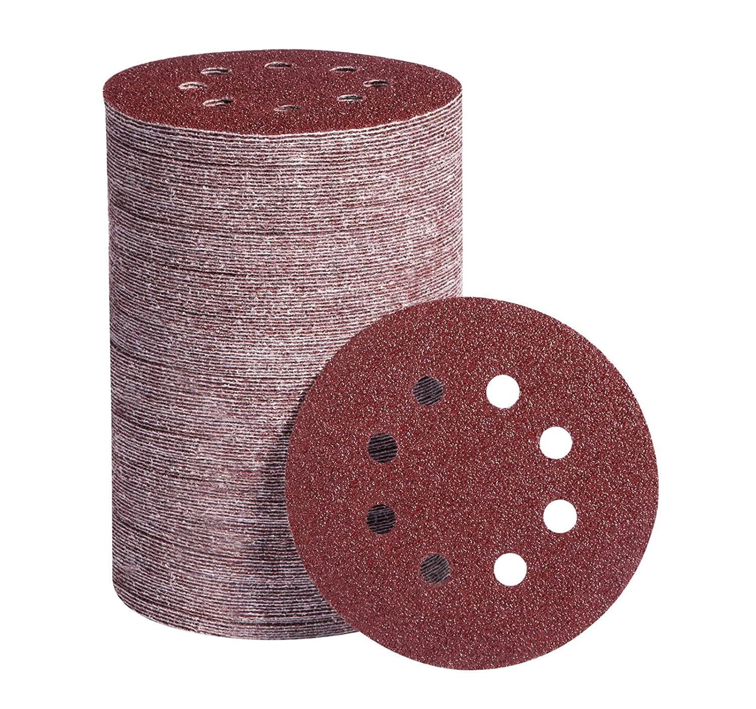 S SATC 150x 5inch Sanding Discs 40 Grit Hook Loop 8-Hole Sandpaper Orbital Sander Paper