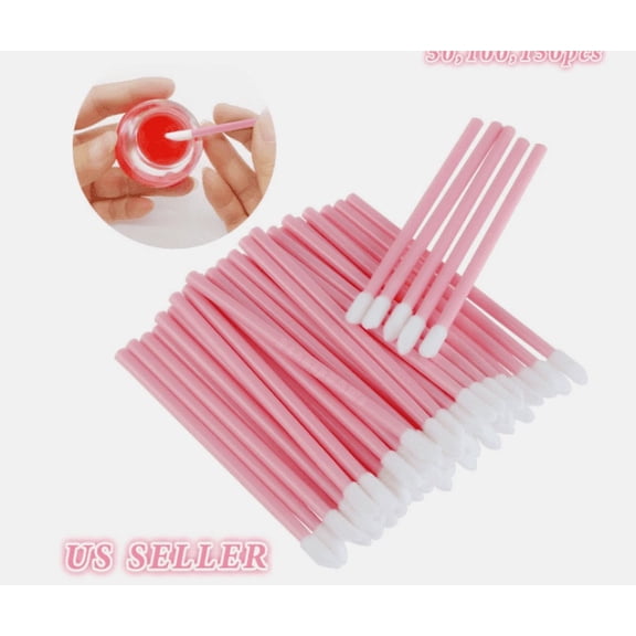 150x Disposable Lip Brush Applicator Wands – Lip Gloss & Lipstick Makeup Tool Set