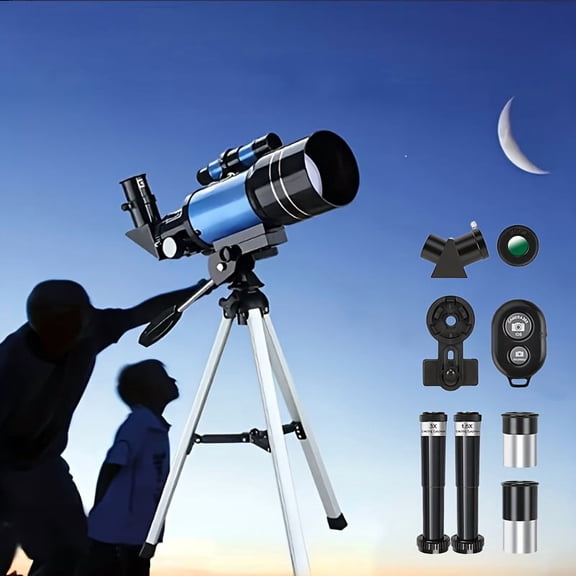 150x Telescope, 70mm Aperture Telescope, Suitable for Adults And Youngsters, High Magnification, Portable Astronomical Telescope, with Tripod Phone Adapter And Wireless Remote Control