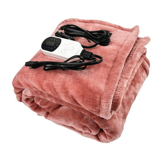 150x100cm Car Heated Blanket 9 Temperature Settings with Car Lighter Adapter Fast Heating Flannel Throw Auto Shut Off Overheat Protection Washable