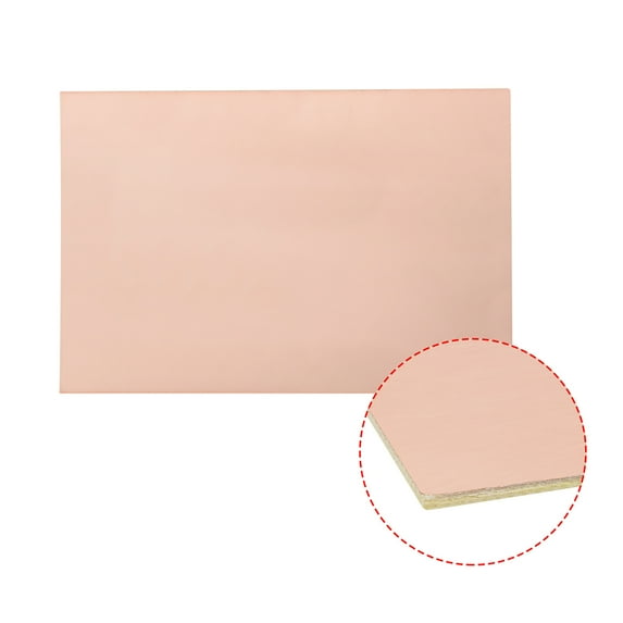 Uxcell 5.91''x3.94''x0.06'' PCB Double-Sided Clad Laminate Circuit Prototyping PCB Board Copper Tone 1pcs