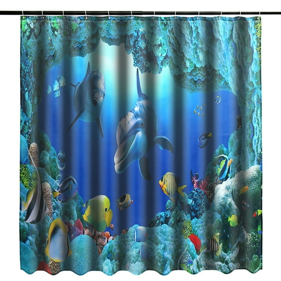 150x180cm Colorful Flower Peacock Waterproof Shower Curtain