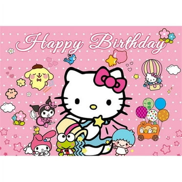 Hello Kitty Theme Background Photography Cartoon Backdrop Birthday ...