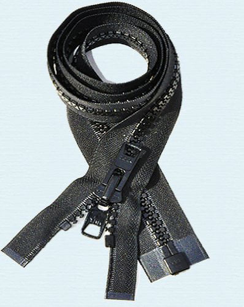 151"Ã¢Â€Â“200" Vislon Zipper ~ YKK #10 Reversible Molded with 2 Heads (1 Zipper/Pack) (166, Black)