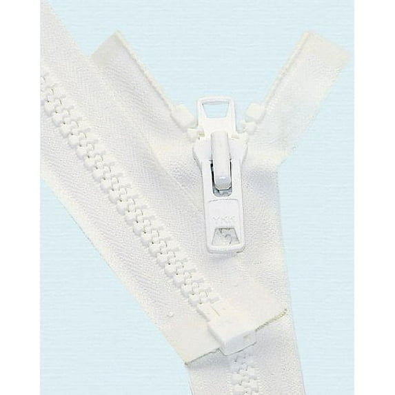 151"–200" Vislon Zipper ~ YKK #10 Reversible Molded with 2 Heads (1 Zipper/Pack) (195, White)