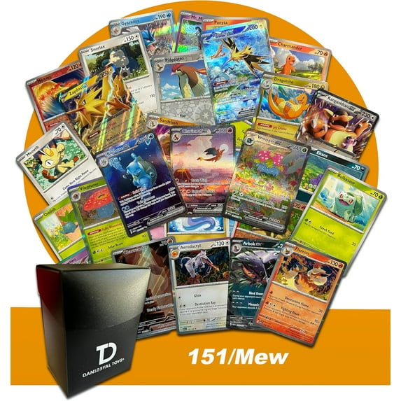 151 / MEW TCG Pokemon Compatible Random Assortment Bundle || Guaranteed Ultra Rare + 20 Random Cards + Dan123yal Deck Box
