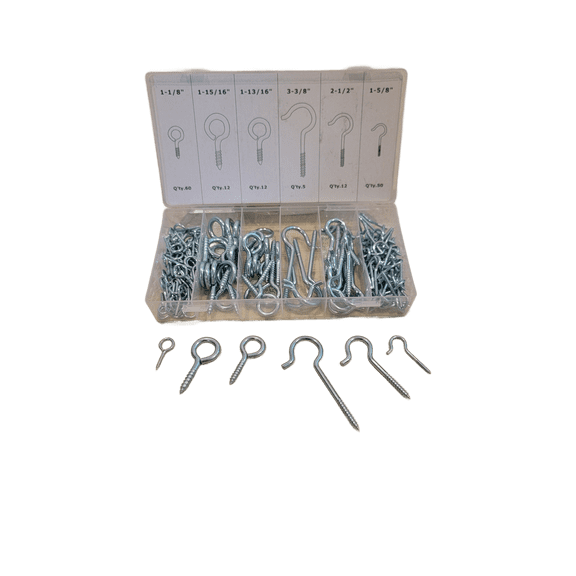 151 Piece Eye Bolt Screw Hook Assorted Set