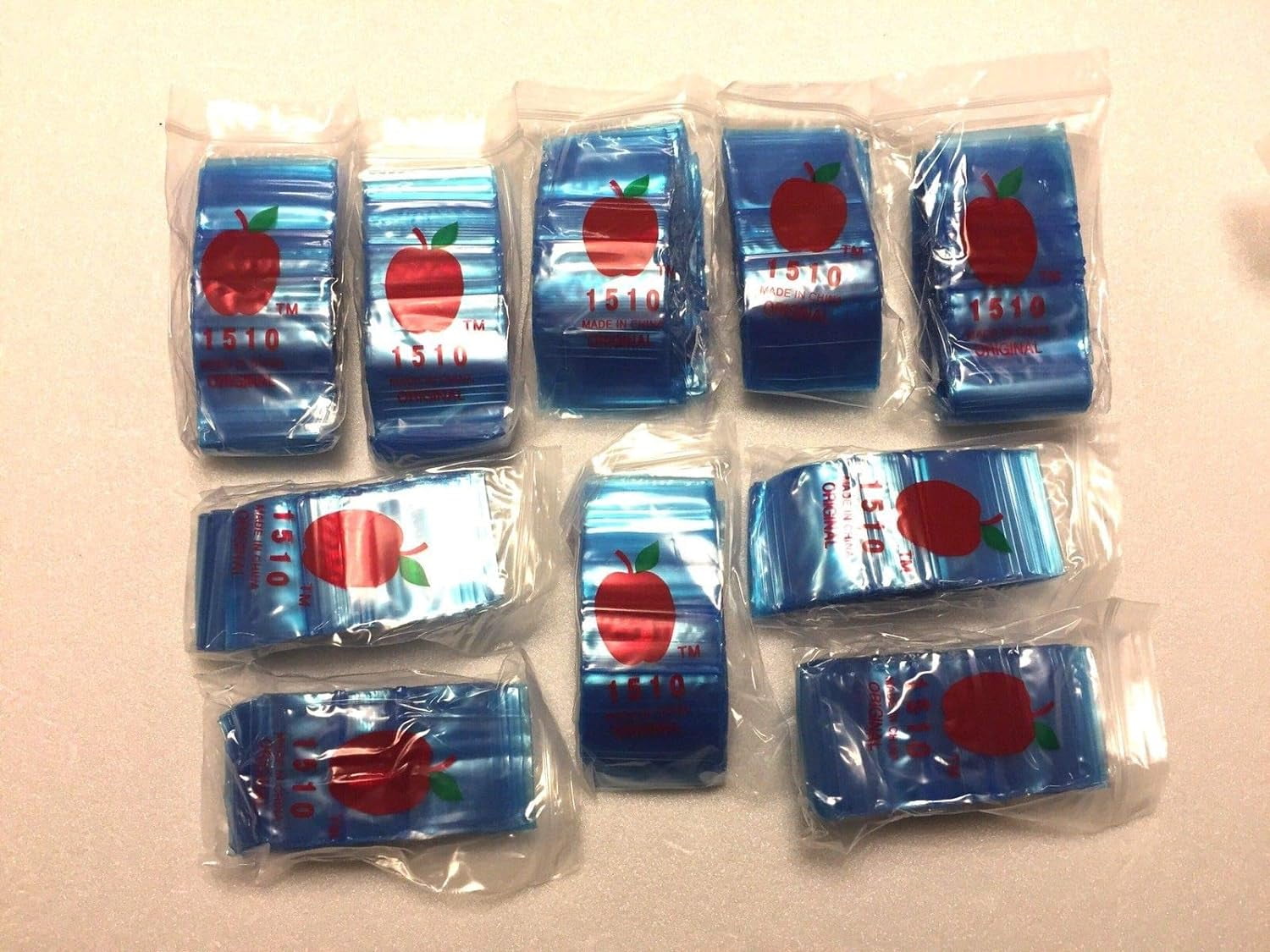 1510 (1.5"X1") Blue Color Mini Ziplock Baggies, Case Of 1,000