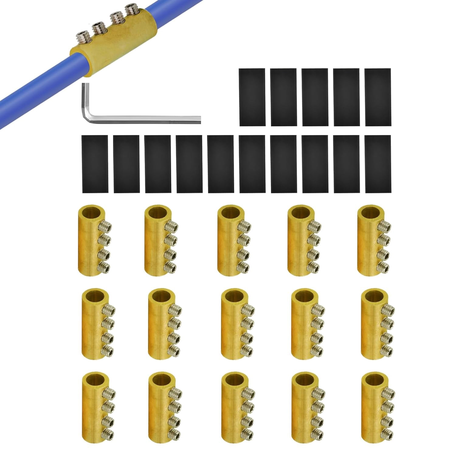 1510-61086 gauge wire connector nut kit, 80 quick connect terminals and circuit connectors, with screws and heat shrink tubing