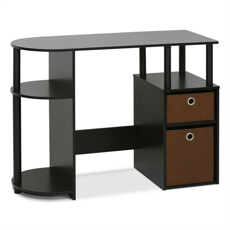 Furinno 15111 Jaya Espresso Computer Study Desk with Shelves Furinno 15111 Jaya Espresso Computer Study Desk with Shelves