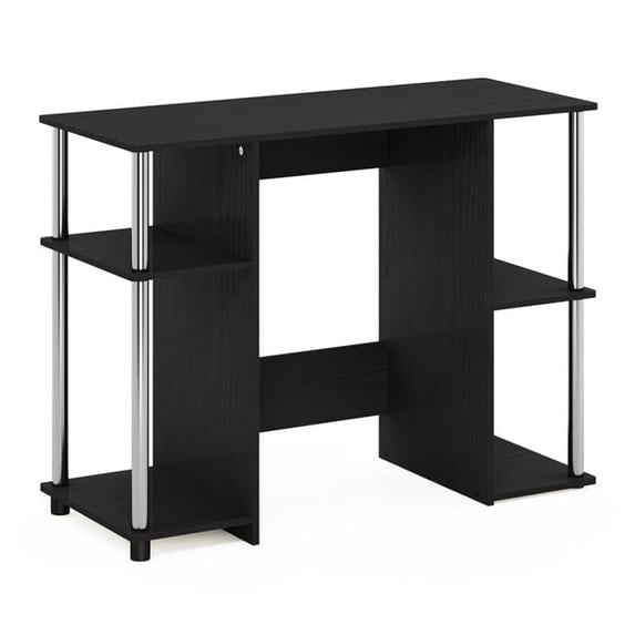 15112 JAYA Compact Computer Study Desk, Americano & Stainless Steel Tubes