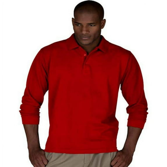 1515 Men's Long Sleeve Pique Polo Shirt