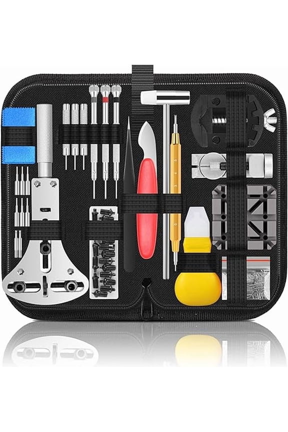 151PCS Watch Repair Kit, Professional Watch Battery Replacement Tool Set with Case Opener, Link Removal Tool, Spring Bar Tool & Carrying Case for Watch Band Adjustment & Maintenance