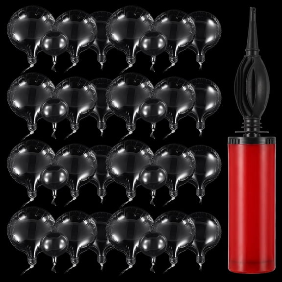 151Pcs Bobo Balloons Set with Pump, Clear Transparent Balloons for Party Decoration, 8/18/20/24 Inch Stuffing Bubbles for Weddings, Birthdays, Christmas & More VT1