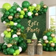 thumbnail image 1 of 151pcs Jungle Safari Balloon Garland Arch Kit with Dark Green Lime Green White Metallic Gold Confetti Balloons Leaves for Jungle Safari Dinosaur Birthday Baby Shower Party Decorations, 1 of 7