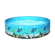152 * 25cm/ 59.8 * 9.8in Swimming Pool Portable Foldable Round Shape Swimming Pools for Toddles Summer Water