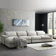 thumbnail image 1 of 152" Large Modular Sectional Sofa W/Down Feather Filled & Reversible Lounge Chaise, L-shaped Corner Couch with Movable Ottoman for Apartment, Home Living Room Hotel Lobby Furniture Sets ,Light Grey, 1 of 8