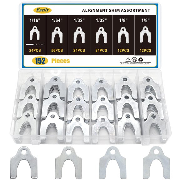 152 Piece Auto Alignment Body Shim Kit 1/64 1/32 1/16 1/8 Car Wheel Spacers Assortment