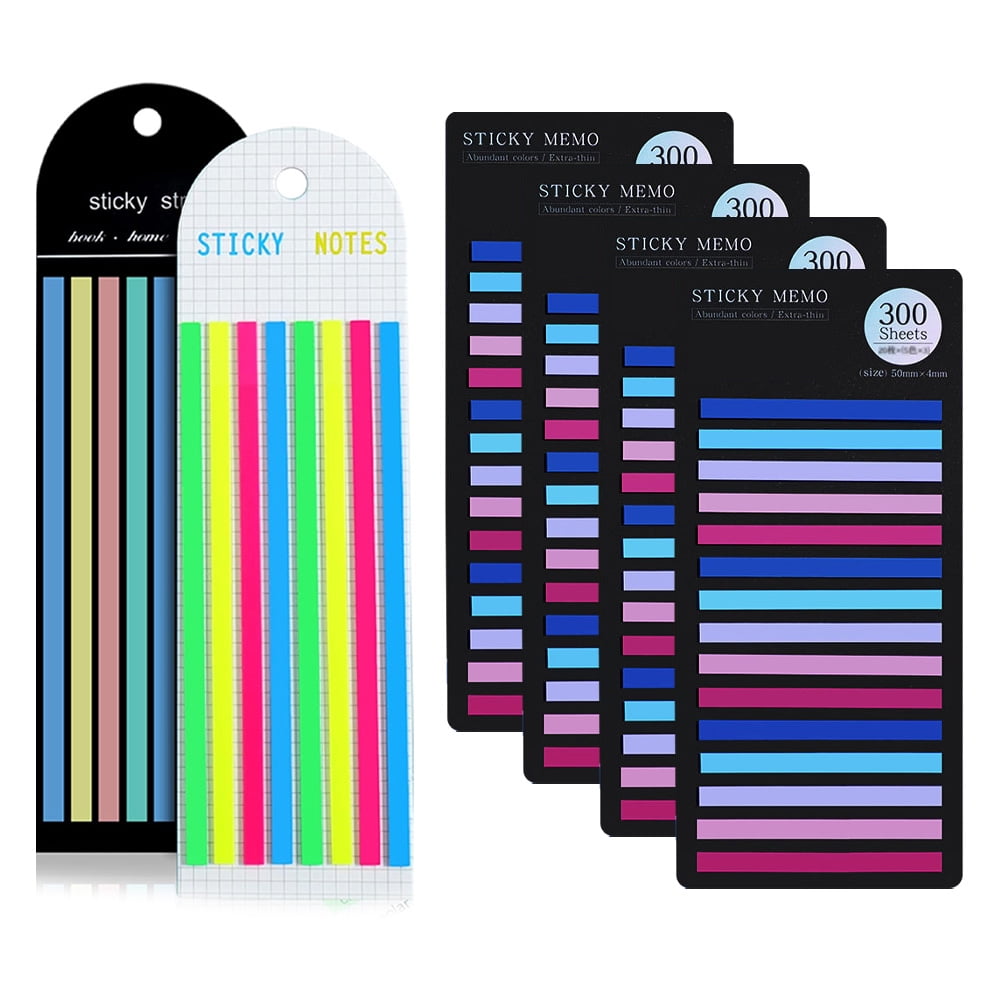 1520Pcs Highlighter Tape, Transparent Sticky Long Page Markers Tabs