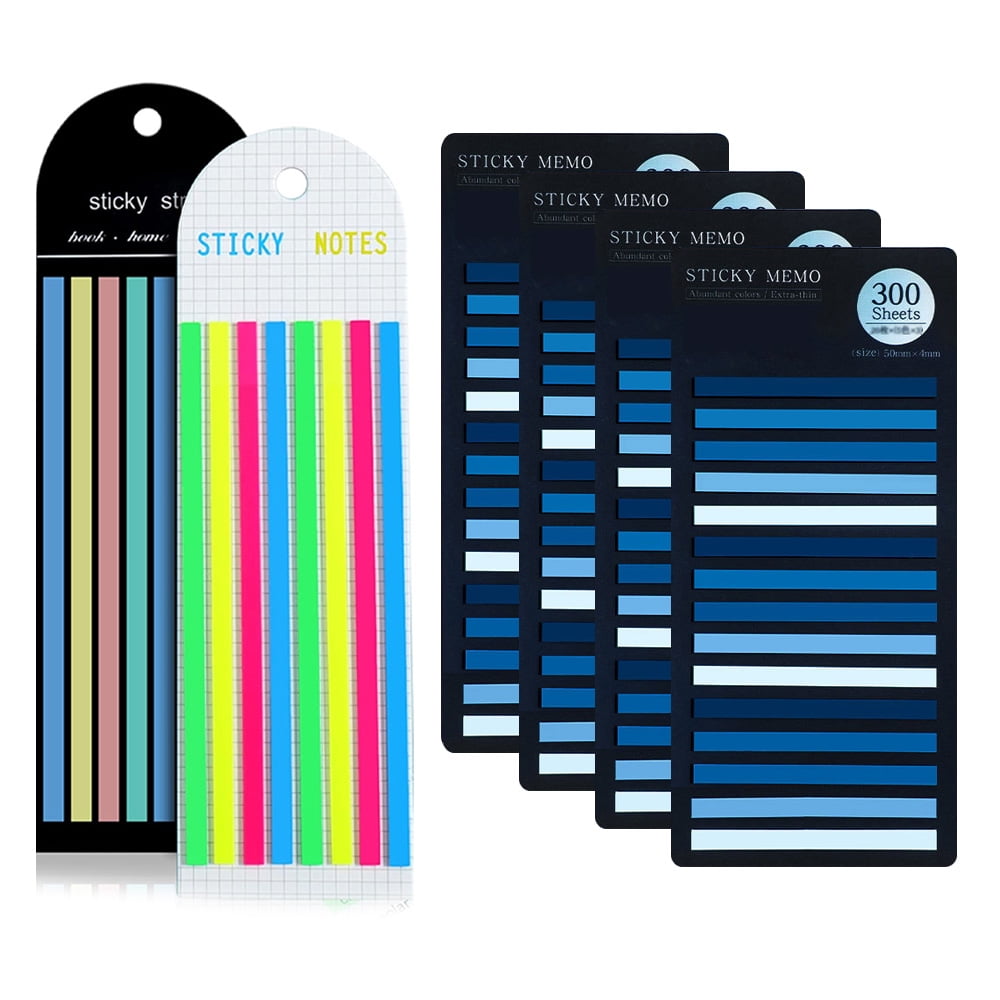 1520Pcs Translucent Sticky Notes Tabs Highlighter Strips Tape Long Highlighting Sticky Tabs for