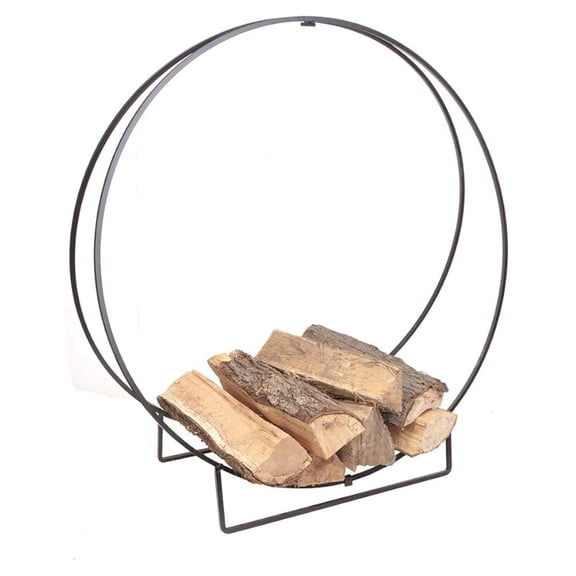15210 40-Inch Solid Steel Log Hoop , Black