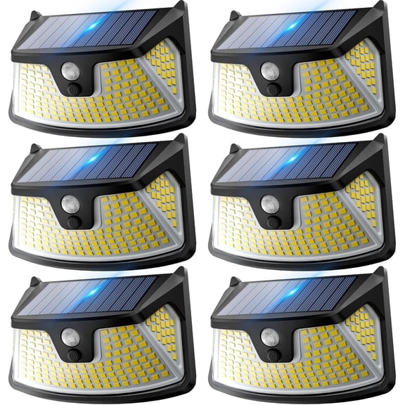 152LED Solar Motion Light Outdoor, 850LM Super Bright 3-Mode Motion Sensor Light, IP65 , 270? Wide-Angle  Light, Solar  Flood Lamp for Garden, Wall, Fence, and Garage (6 Pack)