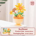 thumbnail image 1 of 152PCS Sunflower Flower Blocks, Flower Building Block Sets, Plants and Succulent Toys, Building Block Flowerpot For Botanical Collection Birthday Gift Valentine's Day Gifts, 1 of 12