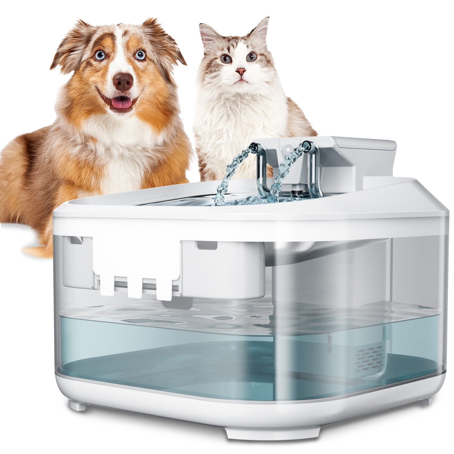 Smartoo 152oz/4.5L Wireless Cat Water Fountain - Stainless Steel, Battery & Motion Sensor, Ultra Quiet