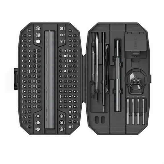 153-in-1 Mini Electric Screwdriver Set Repair Tools Magnetic Screw Driver Bits for PC Watch Camera,1 * Electric Screwdriver Set,Black