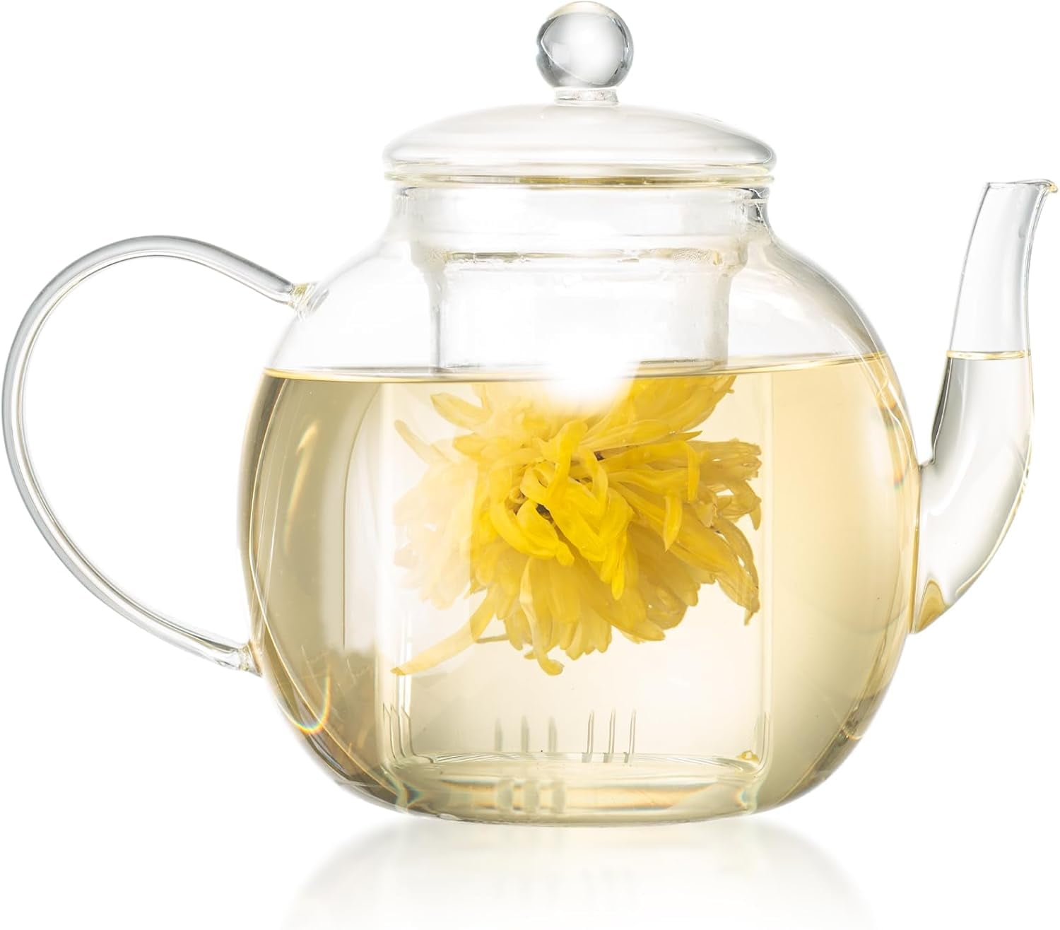 1530 ml/52 oz Large Glass Teapot with Removable Infuser, Clear Tea ...