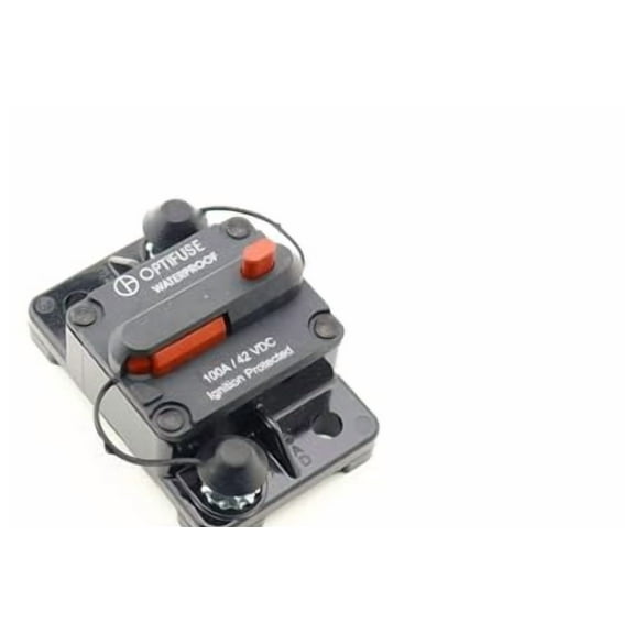 153100 | Optifuse Automotive Circuit Breaker | 58 VDC High Amp | 100A | Type III | Manual Reset | Surface Mount | Bussmann Cross: 185100F-011 - 153100