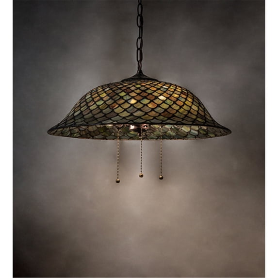 153229 Meyda 20" Wide Tiffany Fishscale Pendant