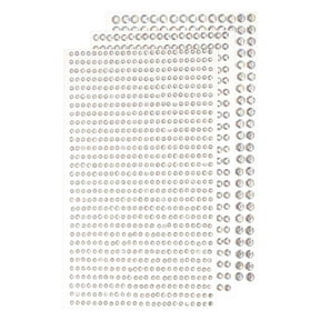 Uxcell Rhinestone Stickers Self Adhesive Rhinestones Gems Glitter Sticker Clear White