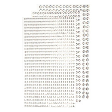 1532Pcs 3 Sheets Rhinestone Stickers 3/4/5 mm Self Adhesive Gems Glitter Stickers for DIY Craft, Clear White