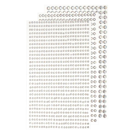 Uxcell Rhinestone Stickers Self Adhesive Rhinestones Gems Glitter Sticker Clear White
