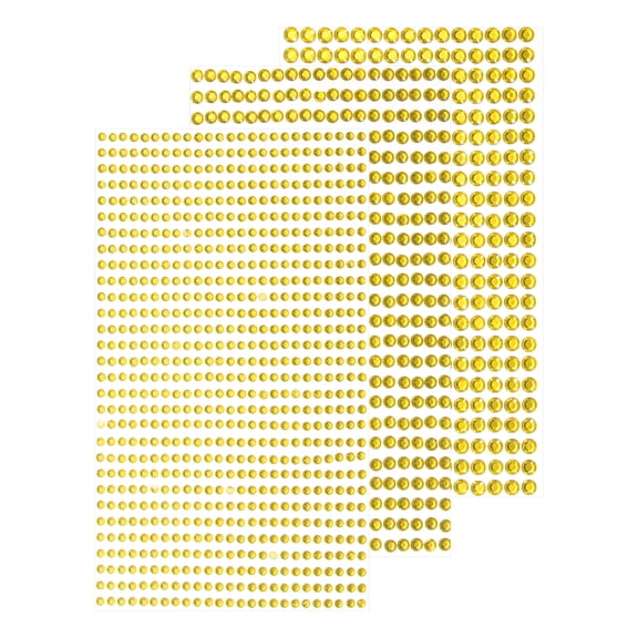 Uxcell Rhinestone Stickers Self Adhesive Rhinestones Gems Glitter Sticker Light Gold