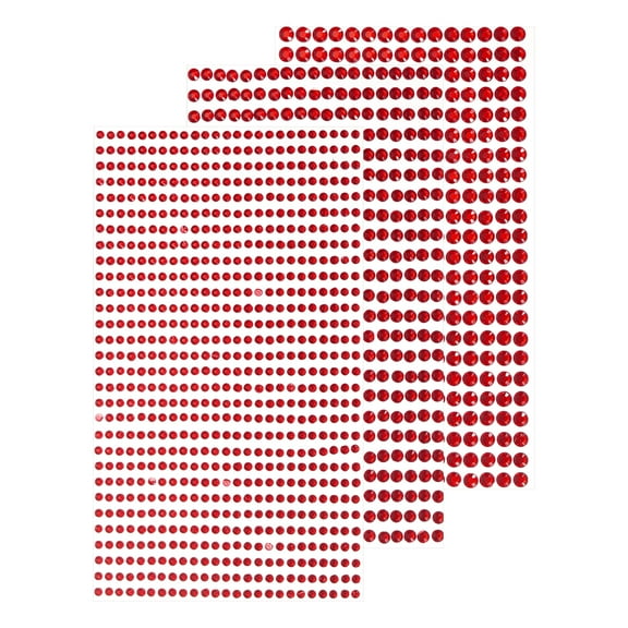 Uxcell Rhinestone Stickers Self Adhesive Rhinestones Gems Glitter Sticker Red