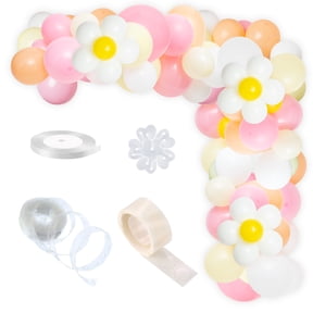 153PCS Little Daisy Balloon Chain Multicolour Latex Balloons for Birthday Party Decoration
