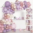 thumbnail image 1 of 153Pcs Purple Baby Shower Decorations for Girl, Double-stuffed Pink Purple Balloon Arch Kit Baby Boxes with Letter Foil Butterfly Balloons Sticker for Birthday Wedding Party Supplies, 1 of 14