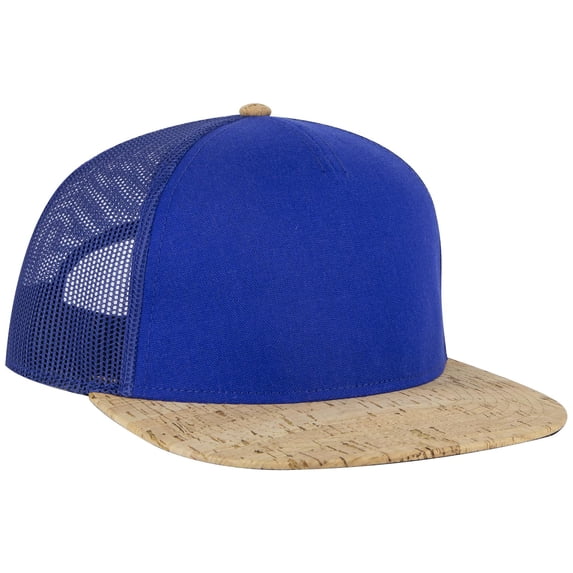 154-1174 Cork Square Flat Visor Pro Style Mesh Back Snapback Caps